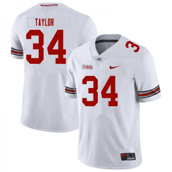 Ohio State Buckeyes #34 Alec Taylor Men Stitched Jersey White